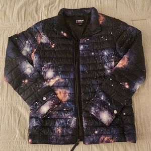 Lands' End Girls Large Galaxy Puffer Jacket Primaloft